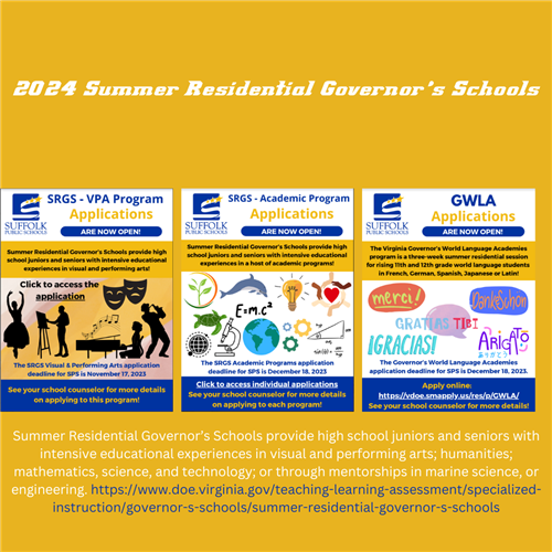 Summer Residential Governor's Schools